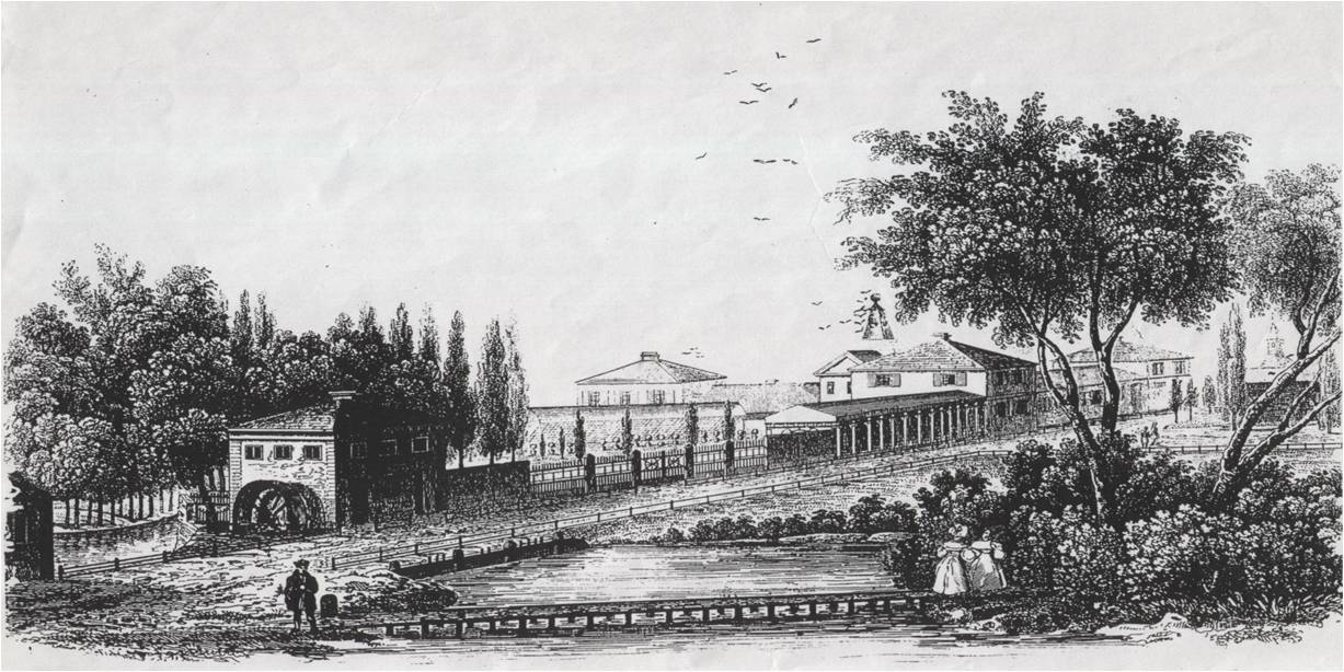 ÐÐ°Ð»ÐµÑÑÐµ, Ð²Ð¸Ð´ Ð½Ð° ÑÑÐ°Ð´ÑÐ±Ñ, 1822 Ð³Ð¾Ð´. Ð&nbsp;Ð¸ÑÑÐ½Ð¾Ðº ÐÐµÐ¾Ð½Ð°ÑÐ´Ð° Ð¥Ð¾Ð´ÑÐºÐ¸