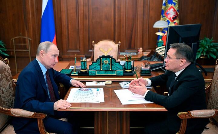 ÐÑÑÑÐµÑÐ° Ð¿ÑÐµÐ·Ð¸Ð´ÐµÐ½ÑÐ° Ð&nbsp;Ð¾ÑÑÐ¸Ð¸ ÐÐ»Ð°Ð´Ð¸Ð¼Ð¸ÑÐ° ÐÑÑÐ¸Ð½Ð° Ñ Ð³ÐµÐ½Ð´Ð¸ÑÐµÐºÑÐ¾ÑÐ¾Ð¼ Ð³Ð¾ÑÐºÐ¾ÑÐ¿Ð¾ÑÐ°ÑÐ¸Ð¸ Ð¿Ð¾ Ð°ÑÐ¾Ð¼Ð½Ð¾Ð¹ ÑÐ½ÐµÑÐ³Ð¸Ð¸ Â«Ð&nbsp;Ð¾ÑÐ°ÑÐ¾Ð¼Â» ÐÐ»ÐµÐºÑÐµÐµÐ¼ ÐÐ¸ÑÐ°ÑÐµÐ²ÑÐ¼, 14 Ð°Ð²Ð³ÑÑÑÐ° 2023 Ð³Ð¾Ð´Ð°. Ð¤Ð¾ÑÐ¾ - Ð¿ÑÐµÑÑ-ÑÐ»ÑÐ¶Ð±Ð° ÐÑÐµÐ¼Ð»Ñ