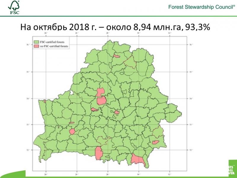 ÐÐ°ÑÑÐ° Ð»ÐµÑÐ½ÑÑ ÑÐ¾Ð·ÑÐ¹ÑÑÐ², Ð¸Ð¼ÐµÐ²ÑÐ¸Ñ ÑÐµÑÑÐ¸ÑÐ¸ÐºÐ°Ñ FSC Ð² Ð¾ÐºÑÑÐ±ÑÐµ 2018 Ð³Ð¾Ð´Ð°. ÐÐ»Ð»ÑÑÑÑÐ°ÑÐ¸Ñ Ð¸Ð· Ð¿ÑÐµÐ·ÐµÐ½ÑÐ°ÑÐ¸Ð¸ ÐÑÐ²Ð° Ð¤ÐµÐ´Ð¾ÑÐ¾Ð²Ð¸ÑÐ°